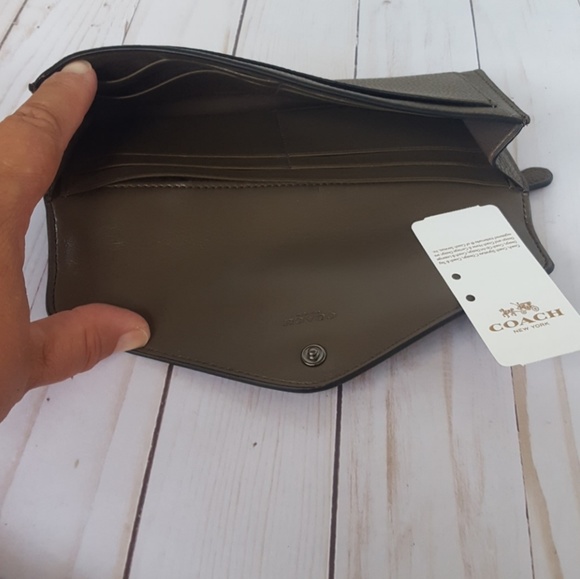 COACH Soft Wallet Ombre Rivet Dark Fatigue lmk - Picture 6 of 8